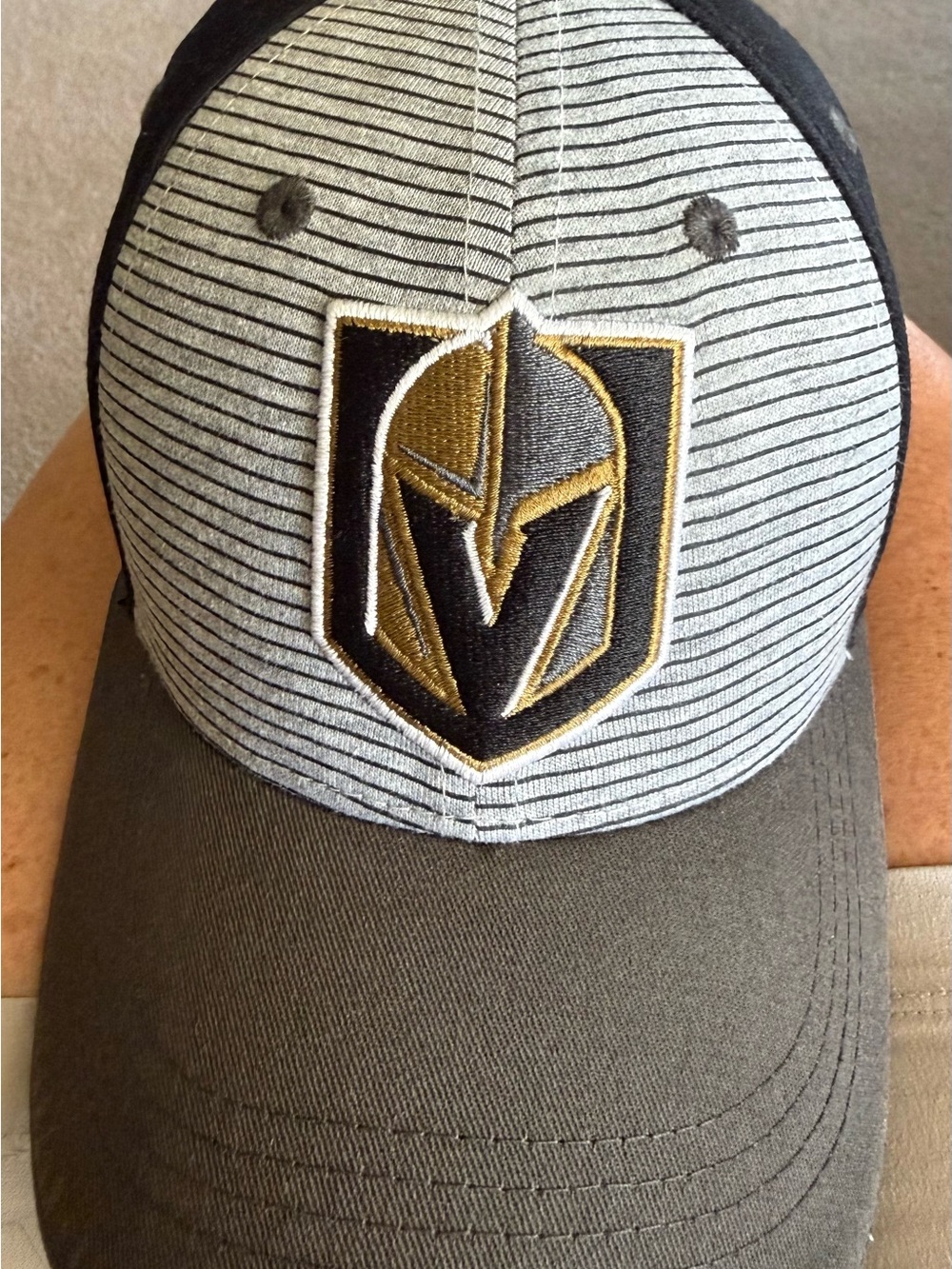 NHL Vegas Golden Knights Striped Logo Cap - Gray, Black & Gold